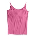 thumbnail image 4 of HOCIRET Tank Tops with Built in Bra for Women Adjustable Spaghetti Strap Cami Sleeveless Summer Tops Hot Pink 6XL, 4 of 5