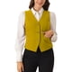 thumbnail image 1 of INSPIRE CHIC Chaleco de mujer Steampunk de terciopelo sin mangas con botones y cuello en V, chalecos de traje S Amarillo, 1 of 6