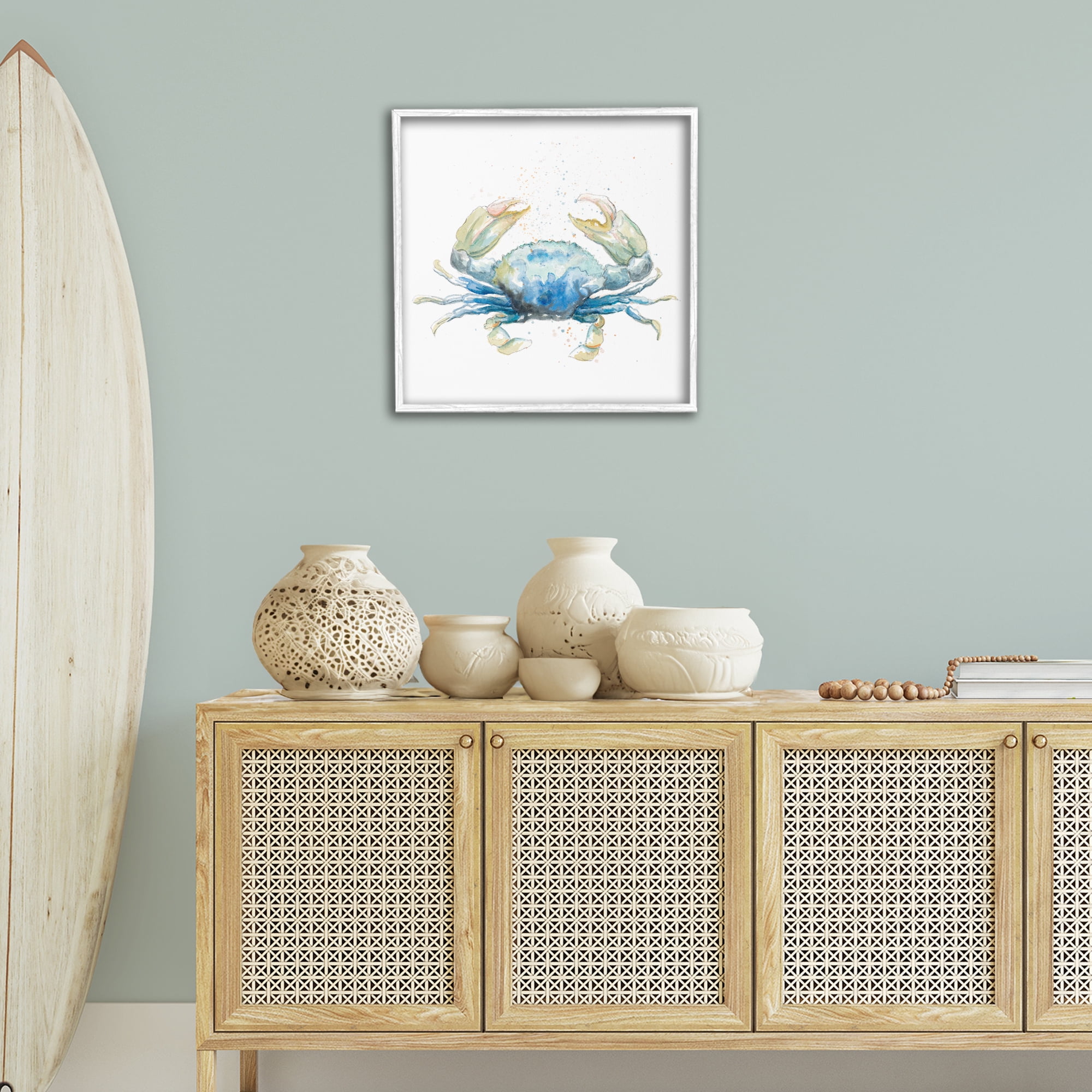 Stupell Industries Modern Speckled Crab Animals & Insects Painting White Framed Art Print Wall Art, 24 x 24