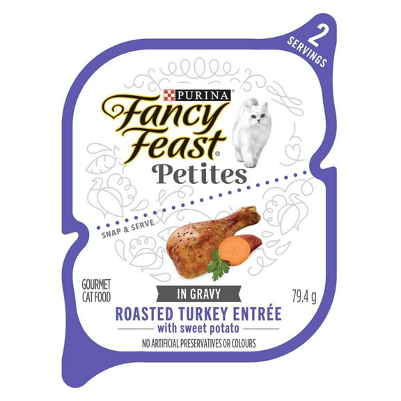 Fancy Feast Petites Roasted Turkey Entrée with Sweet Potato in Gravy, Wet Cat Food 79.4g
