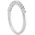 thumbnail image 2 of 14k White Gold Fancy U Setting Prong Diamond Wedding Ring Band Size 4, 2 of 3