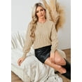 thumbnail image 6 of Pink Queen Women's Sweaters Winter 2026 Crewneck Pullover Long Batwing Sleeve Oversized S-XL, 6 of 8