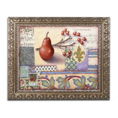 Florentine Pearl - Trademark Fine Art 'Florentine Pear' Canvas Art by Rachel Paxton, Gold Ornate Frame