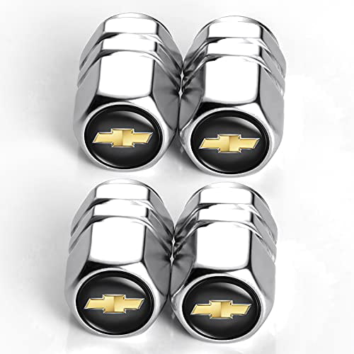 5 Pcs Metal Car Wheel Tire Valve Stem Caps Suit for Chevrolet 2019-2021 Silverado 1500 2500 3500 with a Keychain Logo Styling Decoration Accessories for Man and Woman 