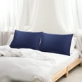 thumbnail image 2 of PiccoCasa Pillowcase Set of 2, Soft Cotton with Zipper Navy Blue Standard 20"x26", 2 of 7