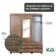 thumbnail image 4 of Mueble Armario Closet Ropero KingsHouse Espejo Puertas Doble Vista Café 180x50x220 cm, 4 of 8