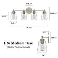 thumbnail image 2 of KAWOTI Bathroom Vanity Light over Mirror, Modern Wall Light with Clear Glass Shades(Brushed Nickel), 2 of 7