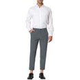 thumbnail image 2 of Lars Amadeus Men's Cropped Pants Slim Fit Flat Front Ankle-Length Dress Pants, 2 of 6