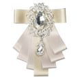 thumbnail image 2 of Men's Formal Bow Tie Wedding Ribbon Silk Diamand Neckwear Beige, 2 of 7