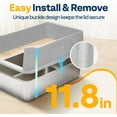 thumbnail image 5 of SPECSTAR Extra Large Stainless Steel Cat Litter Box, 23.6"x15.7" with Double Layer Litter Mat and Scoop, Light Gray, 5 of 8
