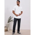 thumbnail image 5 of DARING DIVA Men's Linen Chest Pocket Short Sleeve Casual Hawaiian Shirts S White, 5 of 7