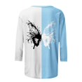thumbnail image 4 of under $5 JINMGG Fall Long Sleeve Shirts for Women Women's Summer Fashion Slim Tie Round Neck Short Sleeve T-Shirt Light Blue S, 4 of 5