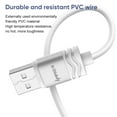 thumbnail image 5 of Heavy Duty Ultra Fast Charging 2.4A Type-C to USB Cable for Motorola Moto G Play, G Stylus, G Power, One 5G, Edge - 3.3 Feet - White, 5 of 7