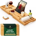 thumbnail image 1 of Bandeja de baño ROYAL CRAFT WOOD Premium de bambú plegable para bañera, 1 of 9