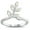 White Simulated Opal, variant on White Simulated Opal leaves Ring Sterling Size 10