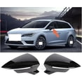 thumbnail image 2 of Carbon Fiber Black Car Rear View Door Wing Side Mirror Cover Caps Shell Case Compatible For Seat Leon Lion 5F III . 6F V KJ1 Arona KJ7(Carbon pattern), 2 of 7