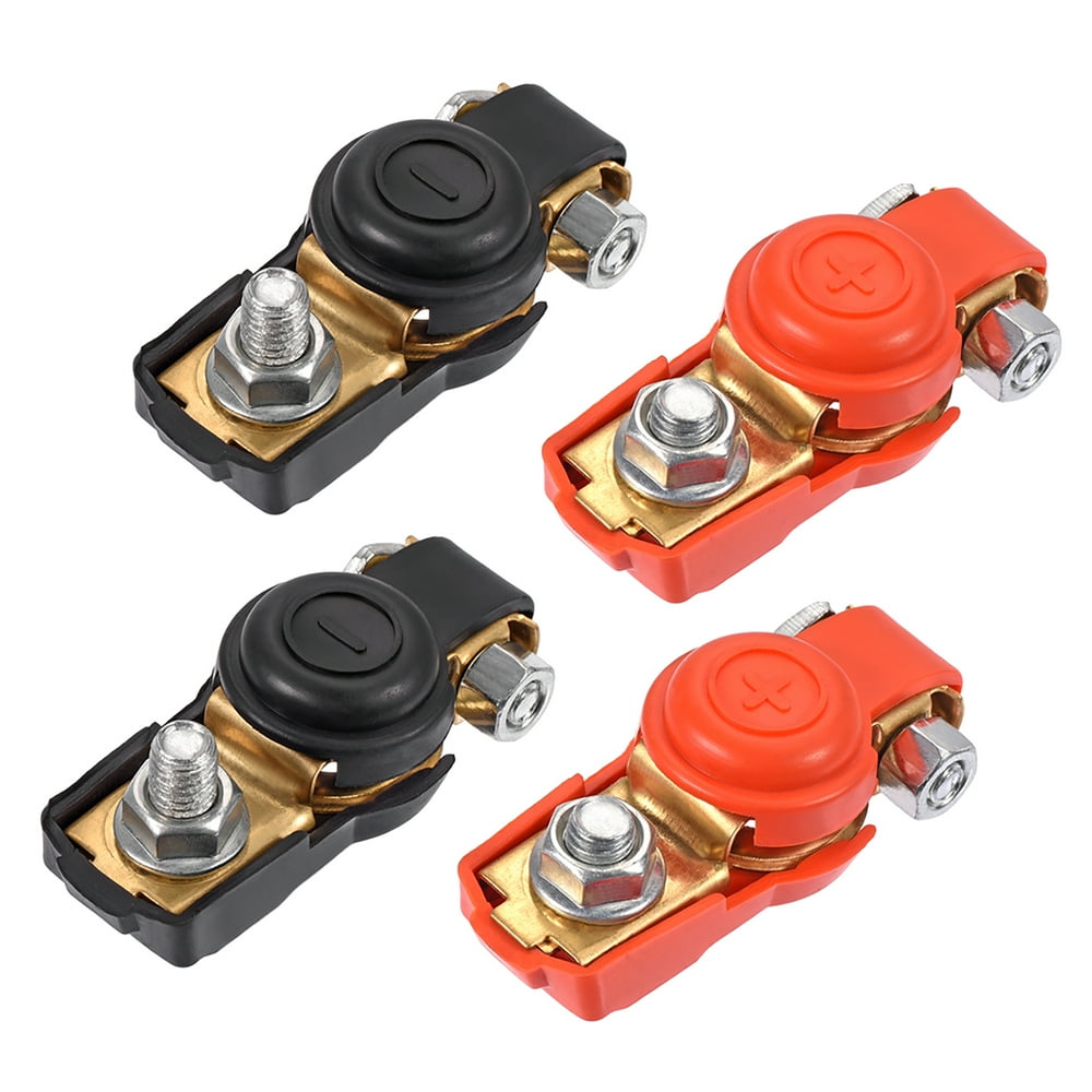 Battery Terminal Clamps Positive Negative 17mm 16mm Set Copper Red