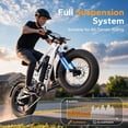 thumbnail image 7 of Qlife Racer Fat Tire 2.0 Electric Bike For Adults, Max 28MPH Mountain Ebike with 750W Motor, 20x4.0" Tire Step Over E-MTB, 48V 15.6Ah Removable Battery,White, 7 of 7