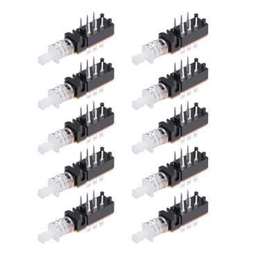 Uxcell DPDT 6-Pin Push Button Switch – 1 Position Self-Locking Red (5-Pack)