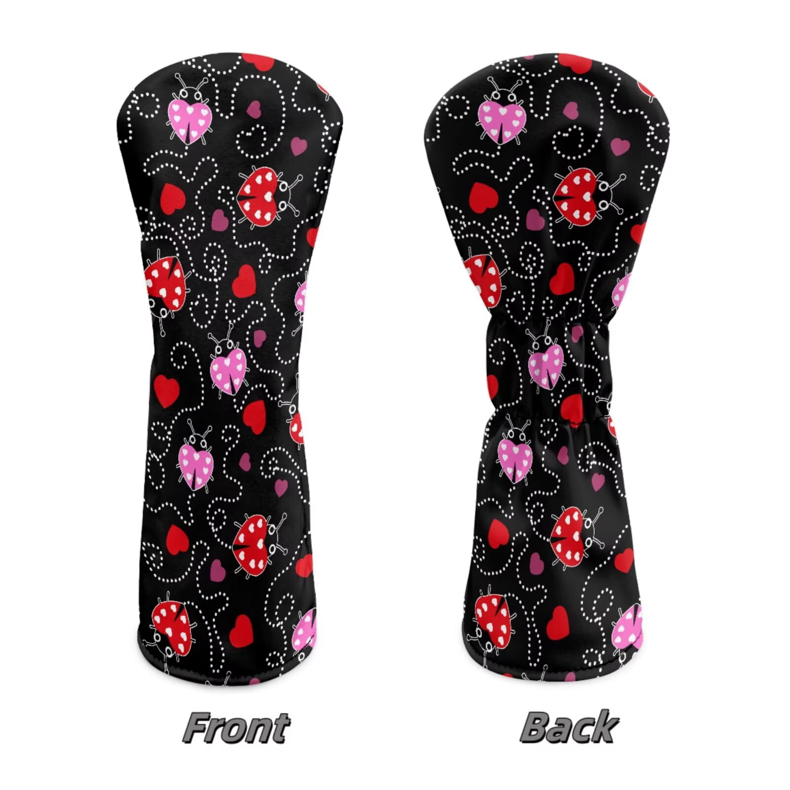 Uorisanigo Golf Club Head Covers, Driver, Fairway #3#5, Hybrid Headgear, Premium PU Leather Cute Ladybug Golf Club Covers, 3 PCS Headcovers Set Accessories Protection