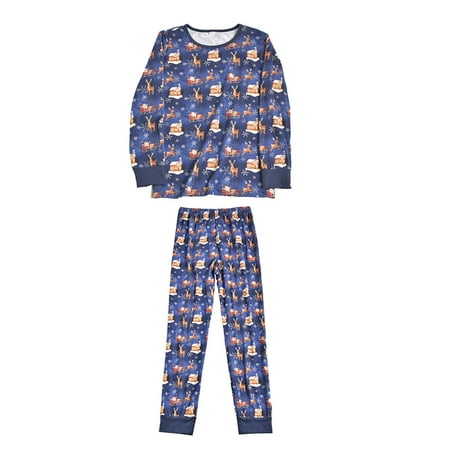 

VEKDONE 2023 Clearance Family Christmas Pajamas Matching Sets Xmas Elk Reindeer Print Pjs Plaid Long Sleeve Tops and Pants Holiday Sleepwear