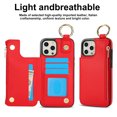 thumbnail image 6 of ELEHOLD Case for iPhone 13 Pro, Magnetic Closure Kickstand Zipper Wallet Case with 3 Card Slots & Ring Holder,Shockproof RFID Blocking Phone Case,Red, 6 of 8