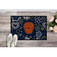 thumbnail image 2 of Carolines Treasures BB5065MAT 18 x 27 in. Blue Flowers Longhair Red Dachshund Indoor or Outdoor Mat, 2 of 4