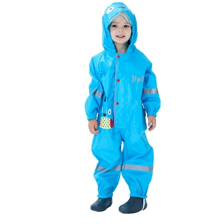 

DNDKILG Infant Baby Toddler Kids Girl Boy Windproof Waterproof Long Sleeve Hooded Bodysuit Blue 1Y-10Y