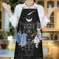thumbnail image 6 of Black Gothic Cat Rose Moon Pattern Apron-Garden Aprons for Women with Pockets-Cotton Linen Waterproof Kitchen Cooking Gardening Aprons Adjustable for Kitchen,Cooking,BBQ and Salon 33x27 Inch, 6 of 7