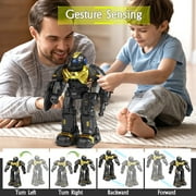 Huge Wave Kids RC Robot Toys Aged 4-8 Year, Smart Talking, Dancing and Walking, Programmable Robot, Interactive Gesture Sensing, Remote Control Toys Christmas Gifts for Kids, Gold