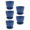 thumbnail image 2 of Macetas de PláStico para Plantas, Paquete 5 6 Pulgadas con Orificios Drenaje y Platillos, Interiores Exteriores D, 2 of 5
