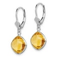 thumbnail image 5 of Auriga Fine Jewelry 925 Sterling Silver Citrine Dangle Lever Back Earrings for Women, 5 of 6