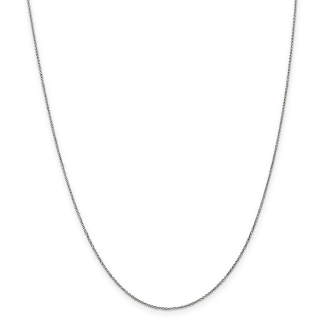 14K Or Blanc.9mm Chaîne de Câble 20 Pouces