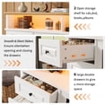 thumbnail image 3 of Garvee 60" Fireplace TV Stand with 23" Electric Fireplace, Farmhouse Wood Entertainment Center with 6 Drawers, Fits TVs up to 65", White, 3 of 11