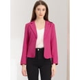 thumbnail image 3 of Chaqueta abierta de la chaqueta del traje de la cosecha del trabajo de la oficina del frente de las mujeres Rosas S, 3 of 6