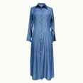 thumbnail image 5 of Womens Plus Size Casual Button Down Denim Maxi Dress Long Sleeve Long Jean Dresses With Pockets, 4XL, 5 of 7