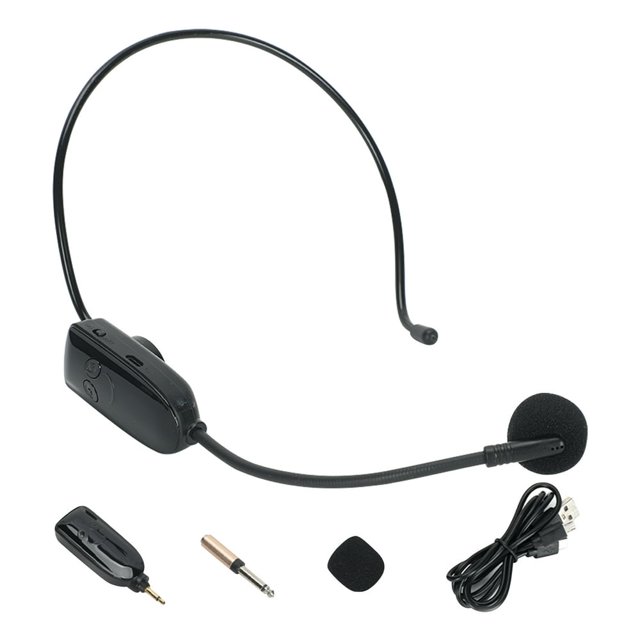 HLONK 2.4G Head Mounted Wireless Microphone Plug Play Teacher Conference Speech Loudspeaker Mic System with Receiver