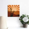 thumbnail image 3 of FANNA Boho Wall Decor Mid Century Modern posters Prints Pictures Abstract Geometric Sun Mountain Line Plant Orange Artwork for Living Room Bathroom Bedroom 20x20in, 3 of 5