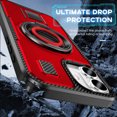 thumbnail image 3 of Hotpom for iPhone 16 Case with 2 Pack Privacy Screen Protector, Heavy Duty Shockproof, Anti-Fingerprint Rugged Women Men universal Protective Cover with 360°Rotatable Ring Stand, Red, 3 of 8