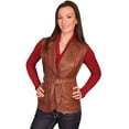 thumbnail image 1 of Scully Western Vest Womens Leather Suede Ruffle Belt Brown L640, 1 of 2