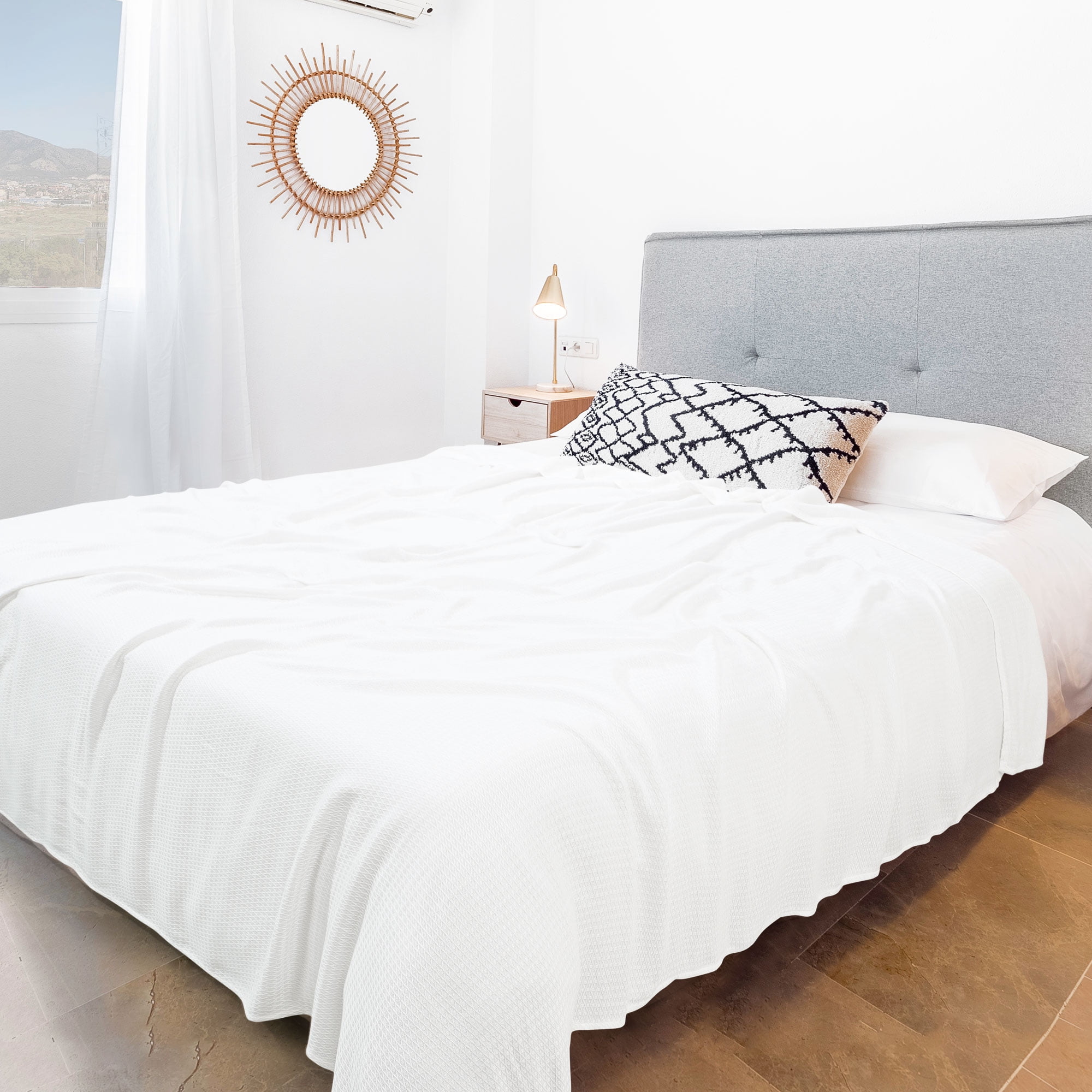 Unique Bargains Cooling Viscose from Bamboo Breathable Blanket White Twin
