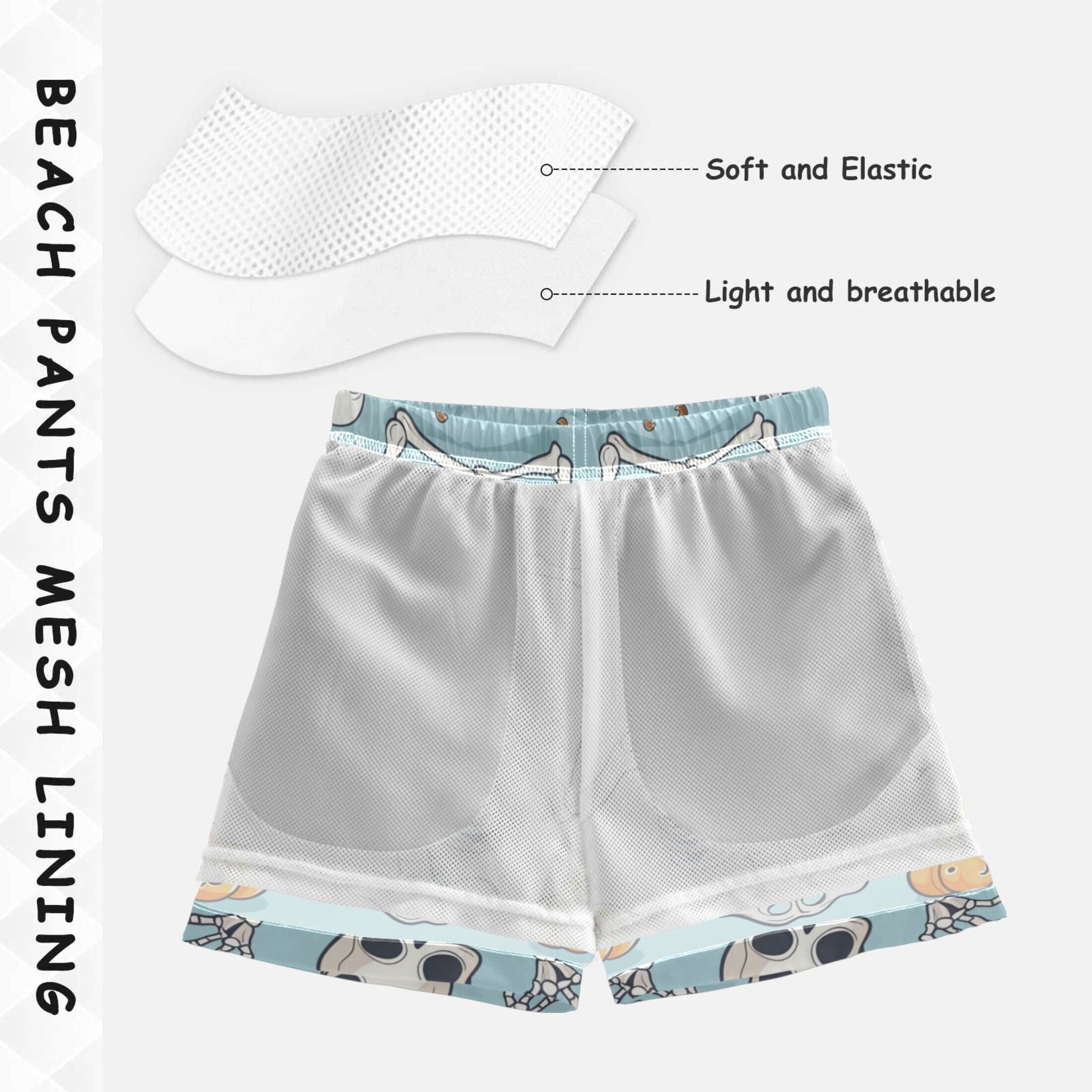 Cute Skeletons and Pumpkins Halloween Boys' Swim Trunks Board