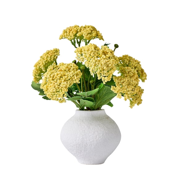 Better Homes & Gardens Faux Yellow Sedum Floral Arrangement in Ceramic Vase