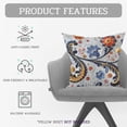 thumbnail image 5 of Ryan; 4pcs Ethnic Style Throw Pillow Covers, 18 x 18 Inches Color Flowers Printed Cushion Couch, Square Short Plush Pillowcases for Home Farmhouse Living Room Sofa Chair Decor, 5 of 8