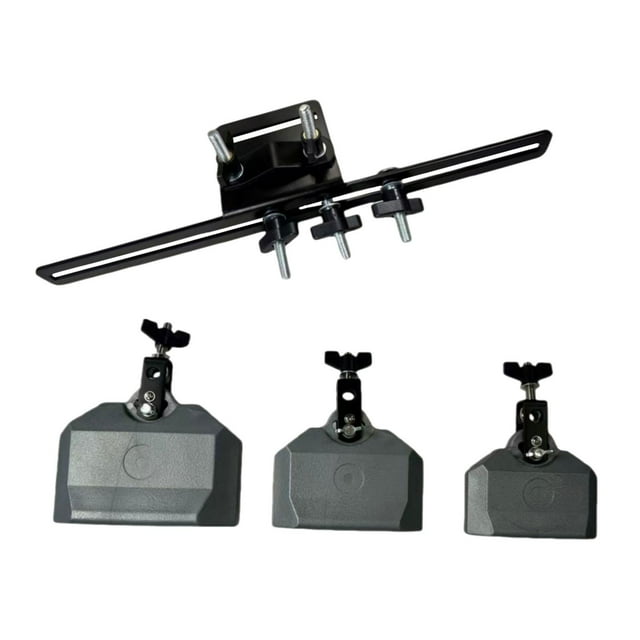 TISHITA 4" 5" and 6" Cowbell Sturdy Jam Block Set for Festival Performance Teaching Gray
