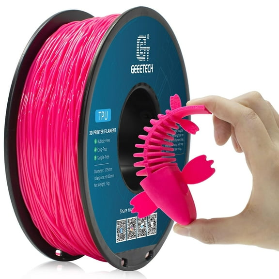 Geeetech TPU Filament 1.75mm, Flexible 3D Printer Filament Roll, 1kg(2.2ibs) Spool, Dimensional Accuracy /- 0.03 mm, Fit Most FDM Printer (TPU pink)
