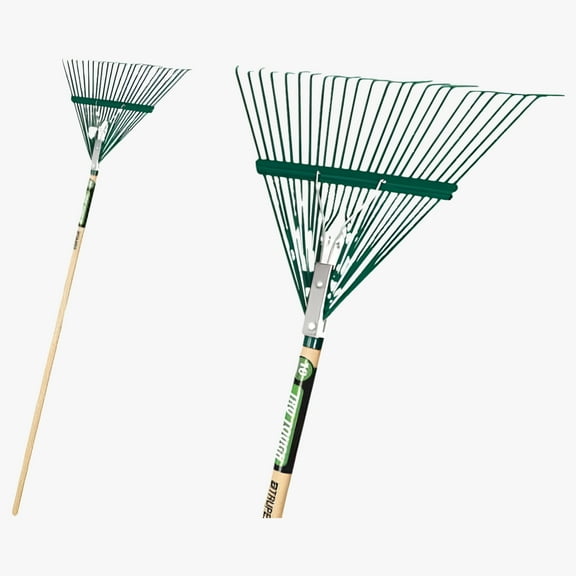 Truper Tools 24'' Steel Leaf Rake with Wood Handle