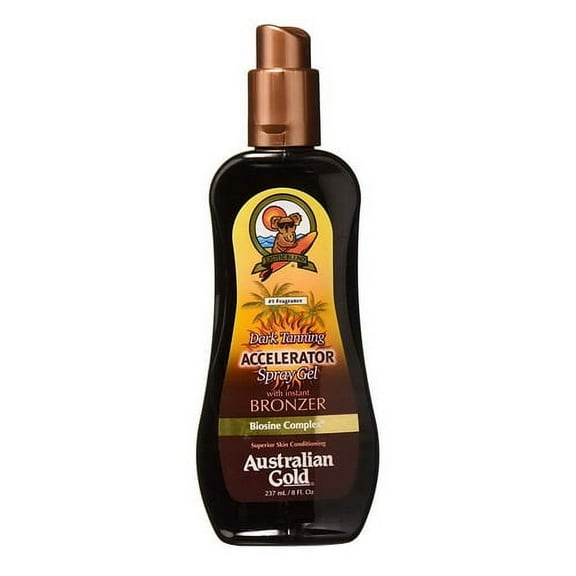 Australian Gold Dark Tanning Accelerator Spray Gel With Bronzer, 8 Oz, 2 Pack