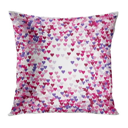 Purple Pink Hearts ECCOT Hearts Confetti Simple Round Made of Pink and Purple Flying Like Petals on Black Love Wedding Celebration Pillowcase Pillow Cover Cushion Case 16x16 inch ()