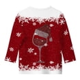 thumbnail image 5 of Ulitacool Tops For Girls Christmas Long Sleeve Crewneck Cartoon Prints Xmas Sweatshirt 7-8 Years Red, 5 of 5